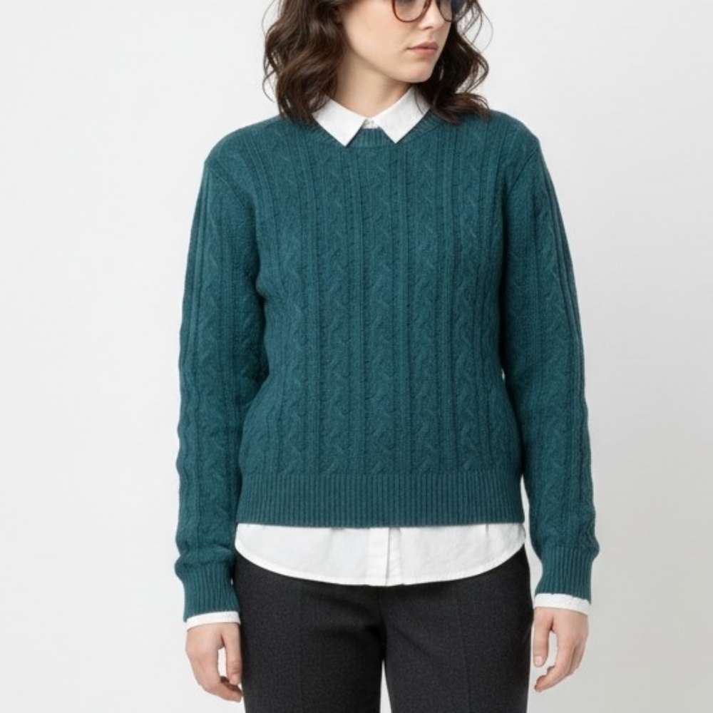VINTAGE 90s United Colors of Benetton Wool Cable Knit Sweater - Italy Medium